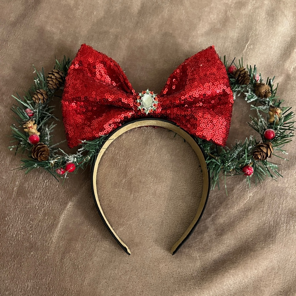 Christmas Wreath Minnie Ears